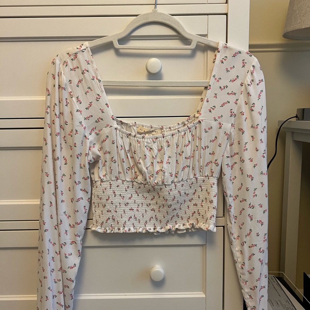 LA Hearts Floral Long Sleeve Blouse